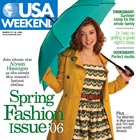 Couverture de USA Weekend o Alyson pose sous un parapluie