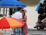 Le tournage de la scne du baiser sur la plage